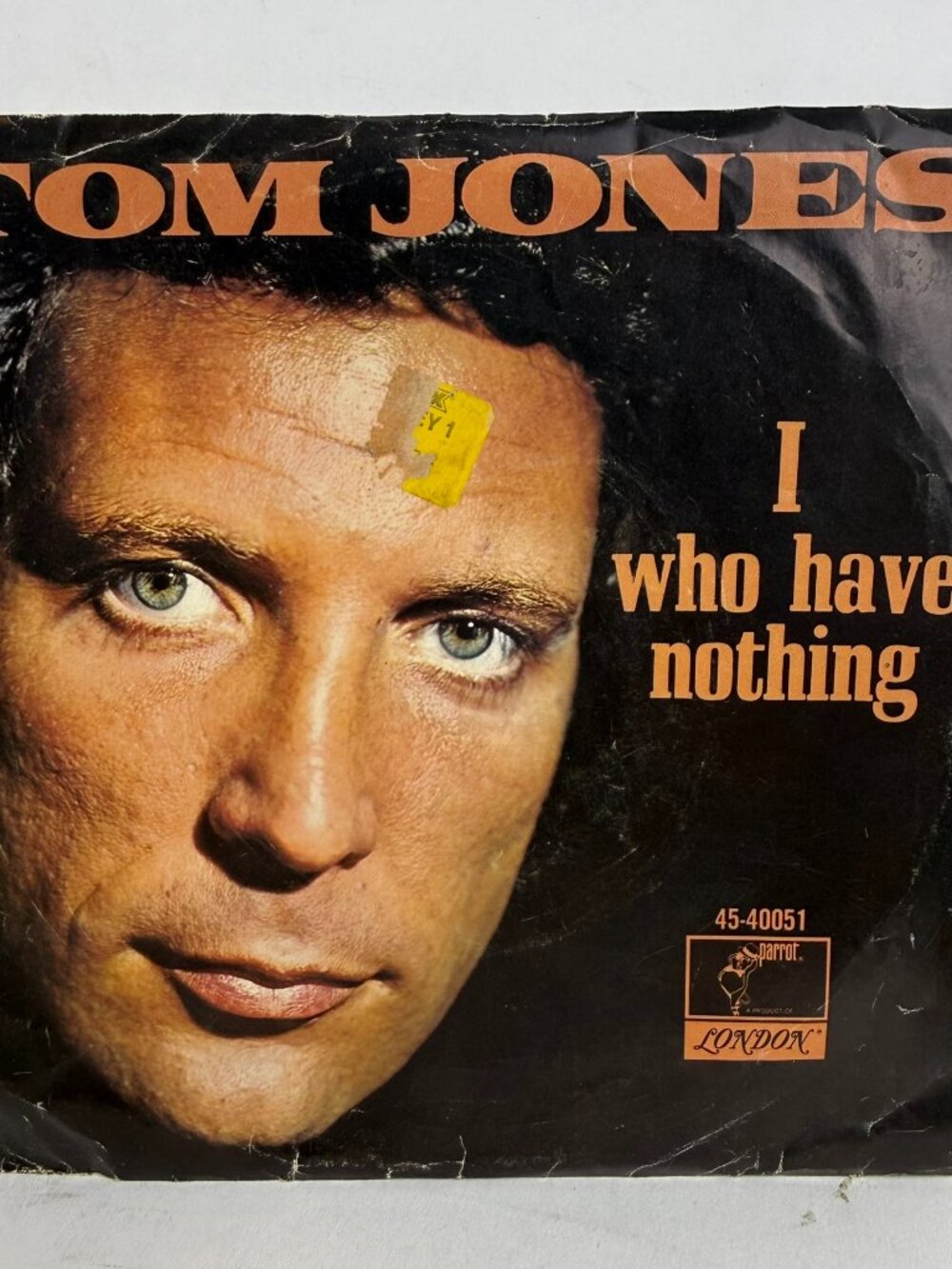 ⚠️ SLEEVE COVER ONLY ⚠️ Tom Jones – I (Who Have Nothing) 7" 45 RPM Single